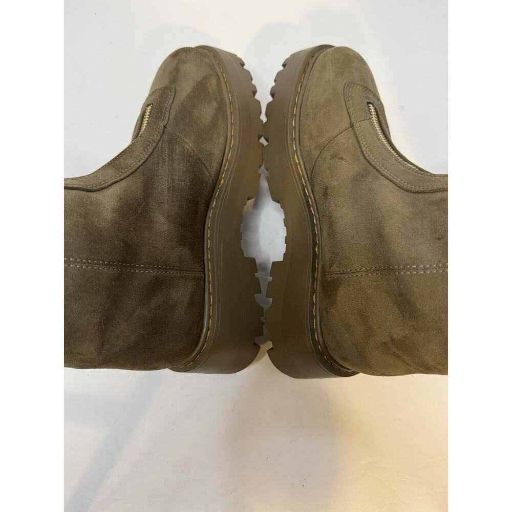 Warm-Lined Boots H&M Women’s Olive Suede Lug Sole EU 38/US 7.5 - Picture 10 of 13
